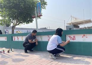 灤南職教中心校園墻垛變“畫布”：技能..